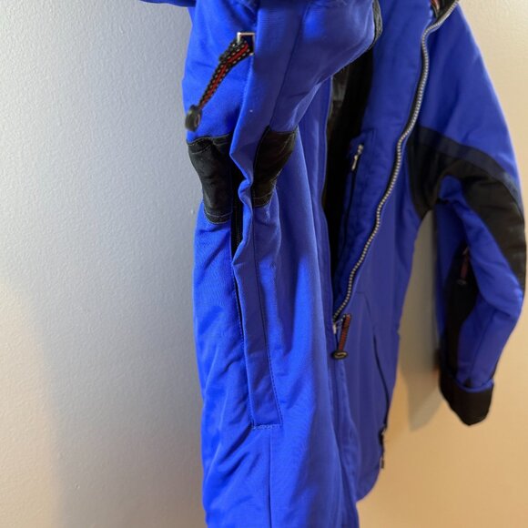 OBERMEYER Mens Small Winter Jacket‎ Blue Insulated Hooded Zip Ski Storm Shield - Picture 7 of 12